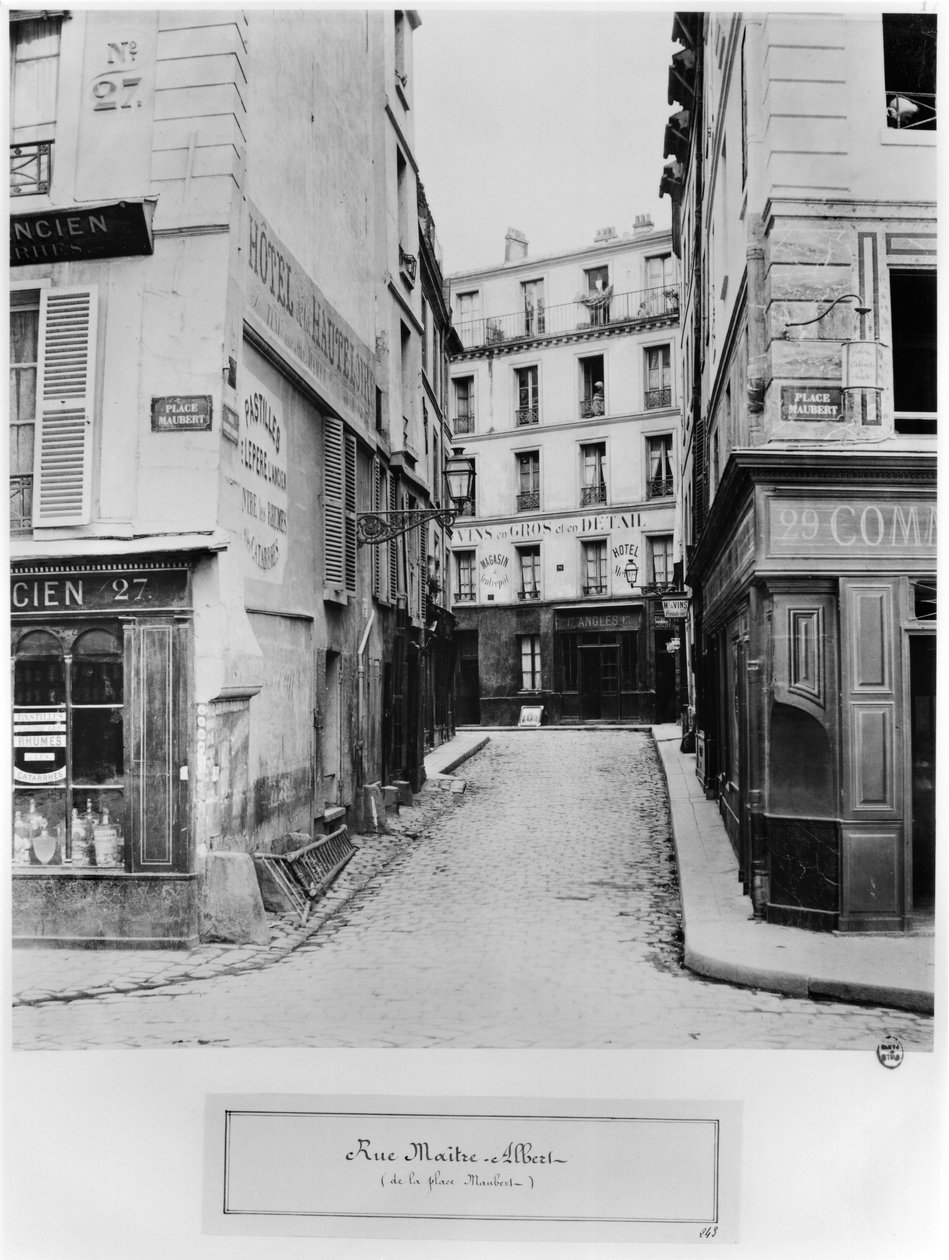 Rue Maitre Albert（来自Place Maubert）巴黎，1858-78 作者 查尔斯·马维尔