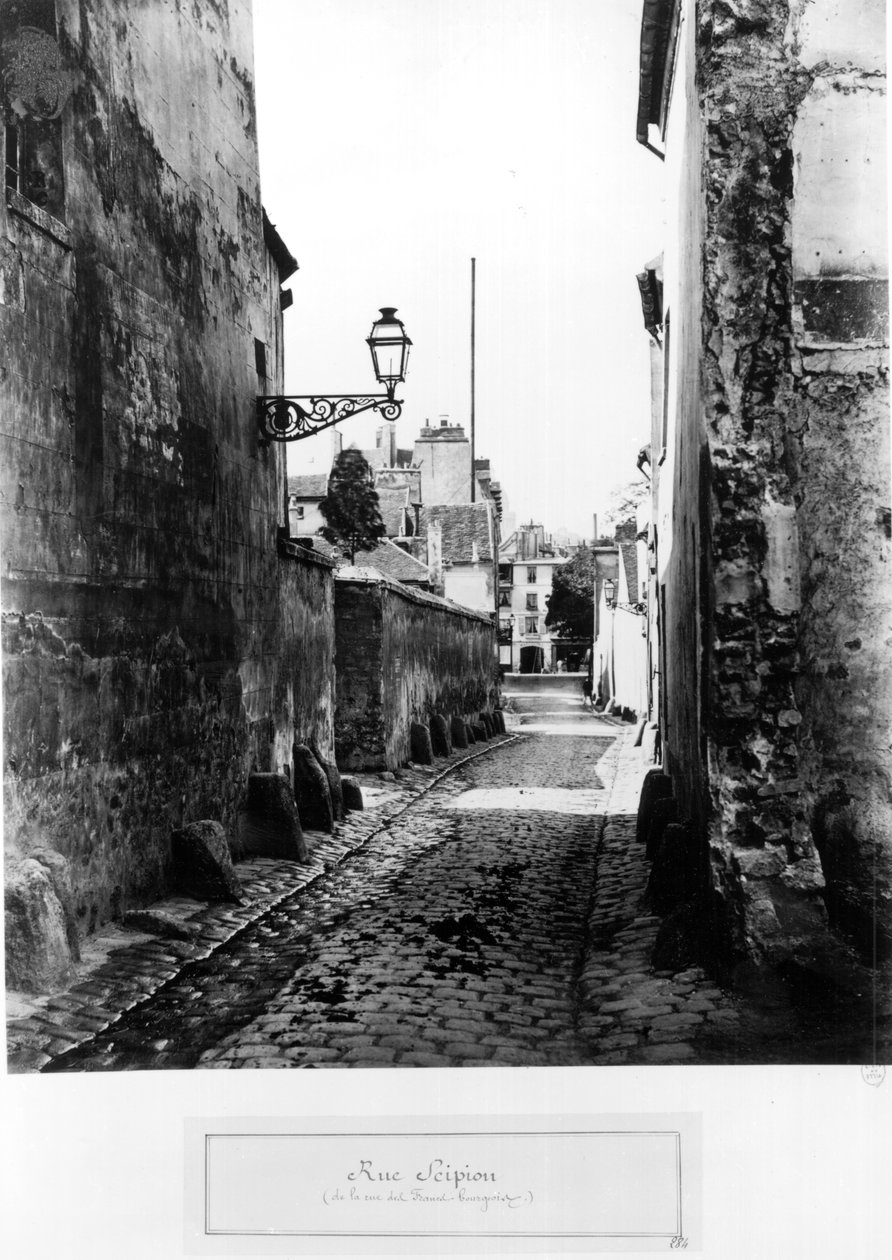 Rue de Scipion，来自巴黎Rue des Francs-Bourgeois，1858-78 作者 查尔斯·马维尔