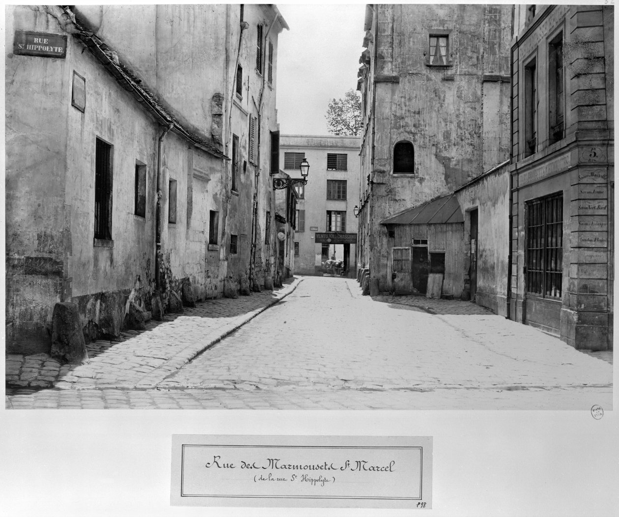 Rue des Marmousets Saint-Marcel，位于巴黎圣伊波利特街，1858-78 作者 查尔斯·马维尔