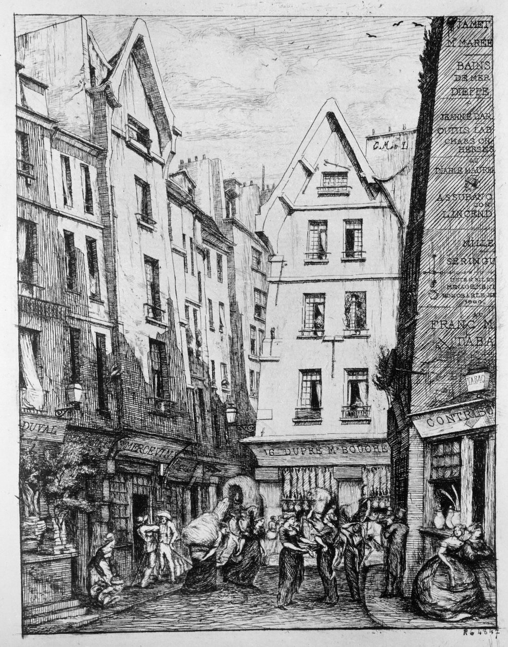 Rue Pirouette街，1860年 作者 查尔斯·梅里昂