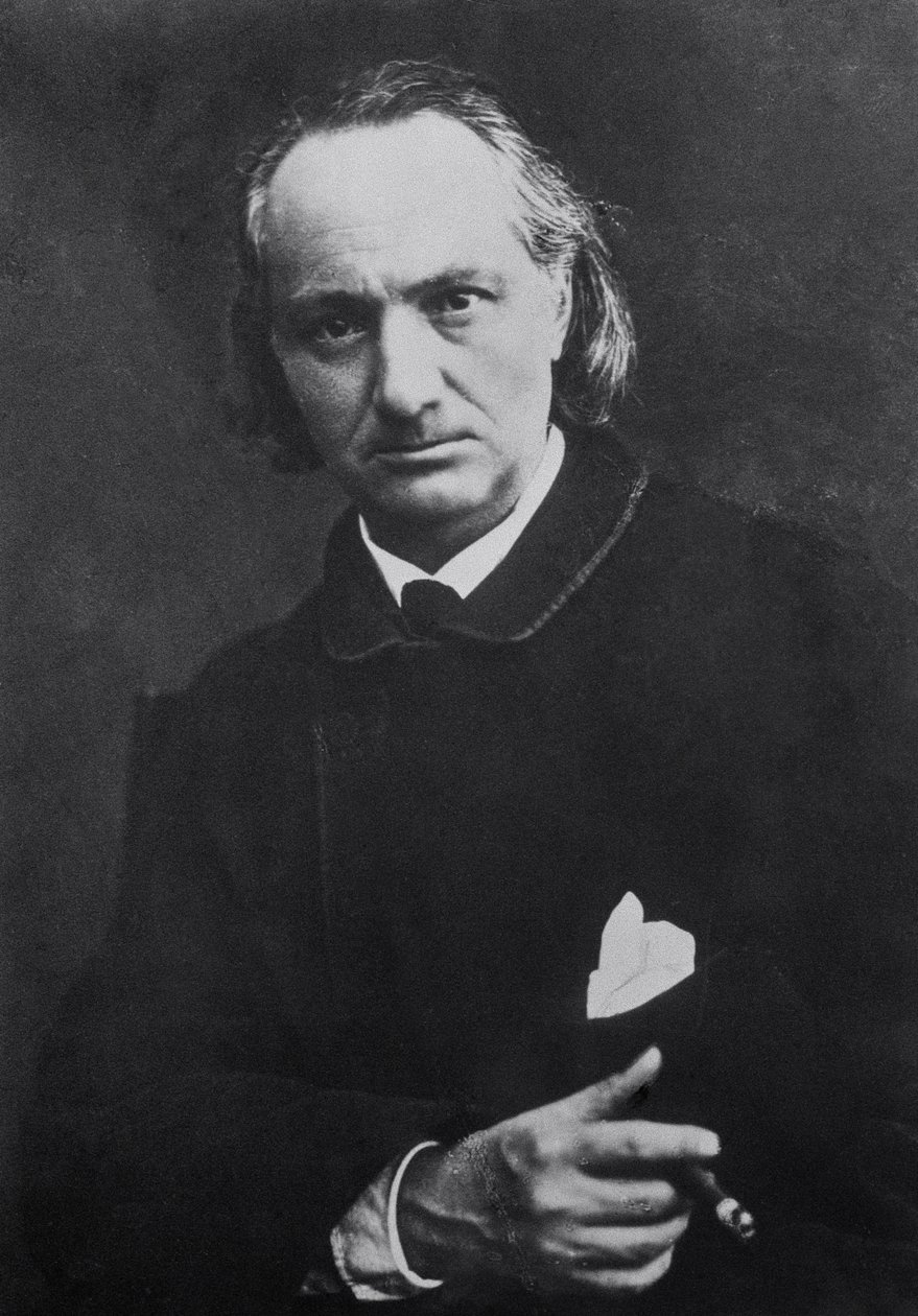 Charles Baudelaire（1821-67）与雪茄，1864年（bw照片） 作者 查尔斯·内特