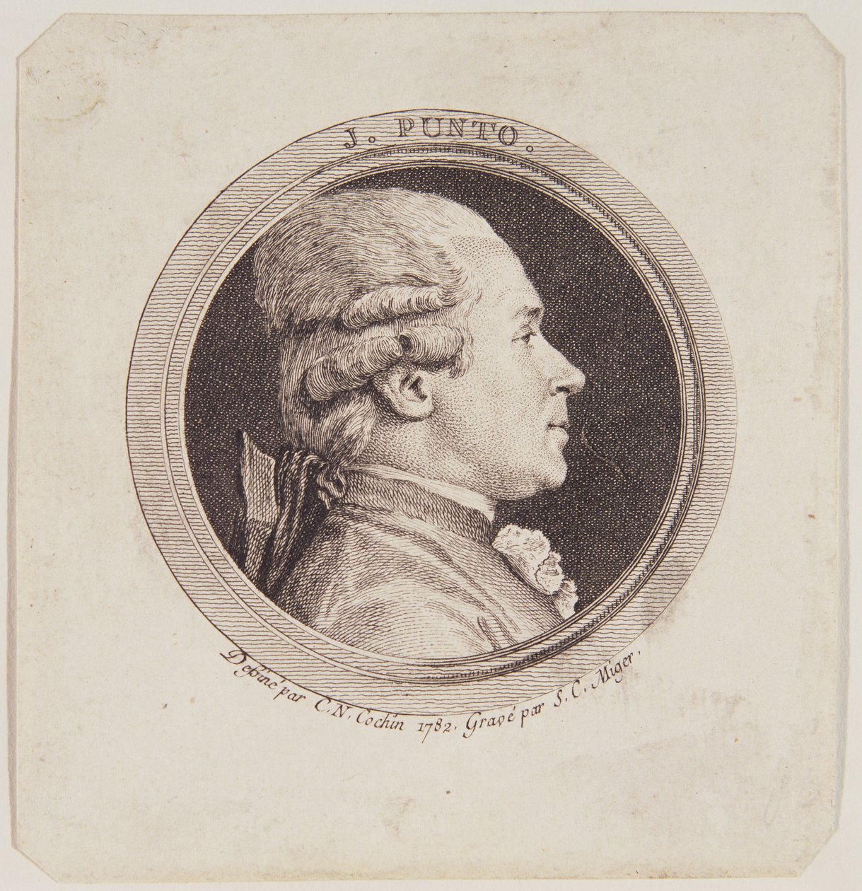 Giovanni Punto（1746-1803）的肖像由Simon Charles Miger（1736-1820）1782年刻 作者 查尔斯·尼古拉斯二世·科钦