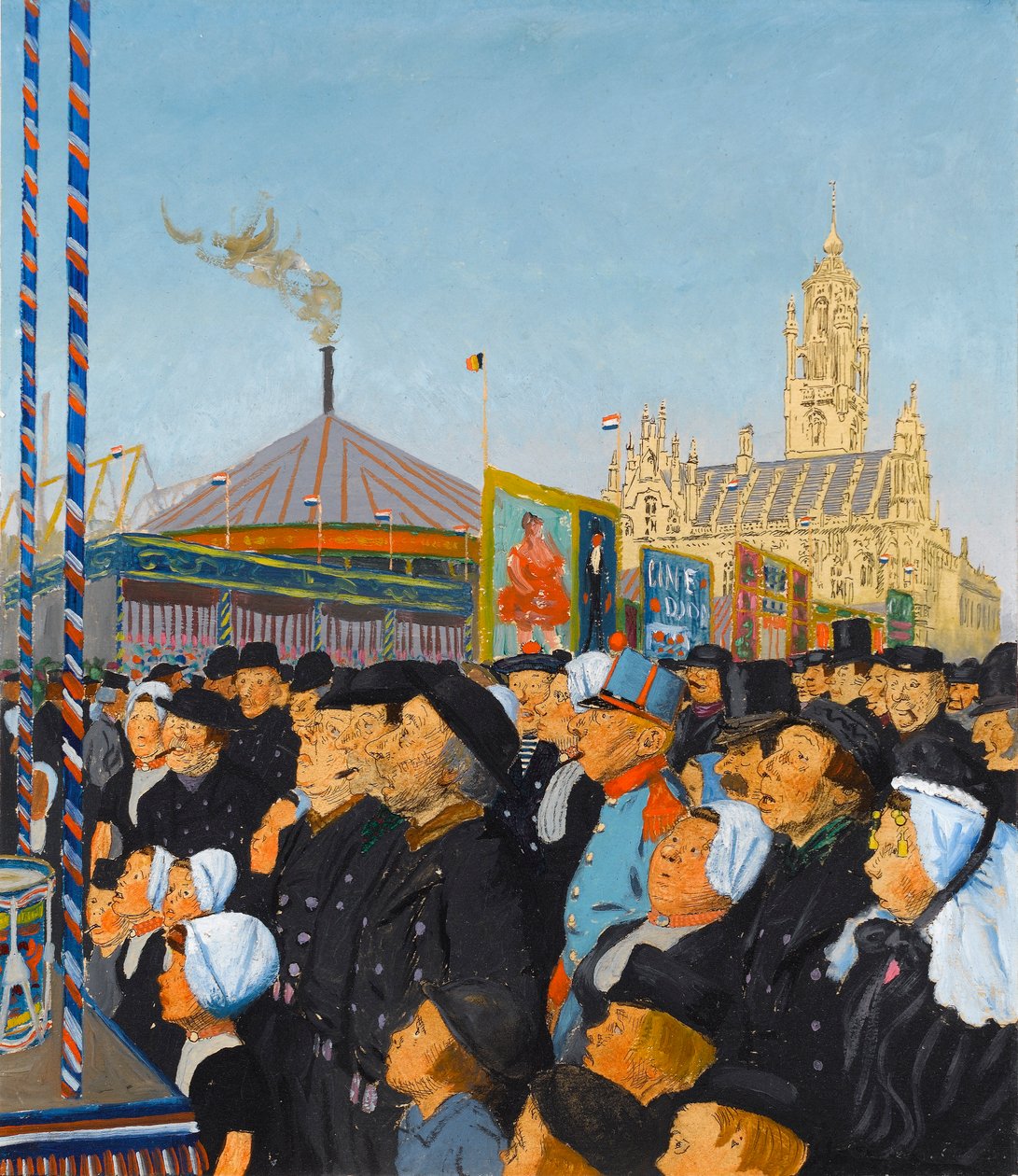 在米德尔堡：The Kermis，1913年8月（石油卡） 作者 查尔斯·皮尔斯
