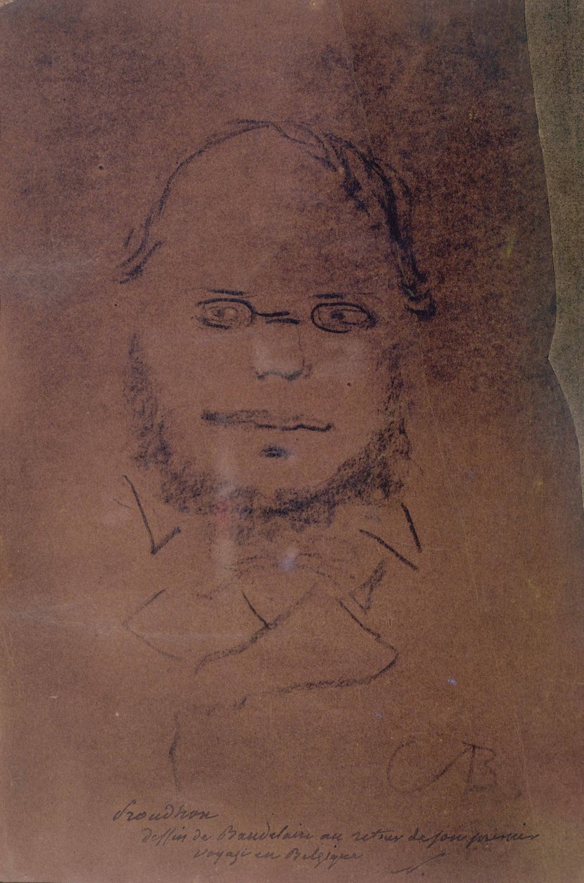 Pierre Joseph Proud&39;hon（1809-85）1865年（木炭纸上） 作者 查尔斯-皮埃尔·波德莱尔