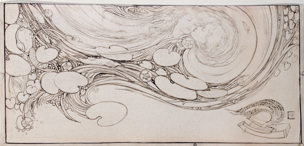1890年Willowwood的回声（牛皮纸上的墨水） 作者 查尔斯·里基茨