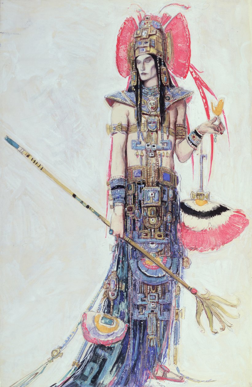 “Montezuma”的服装设计，来自Cecil Lewis的Operetta（纸上的纸和铅笔） 作者 查尔斯·里基茨