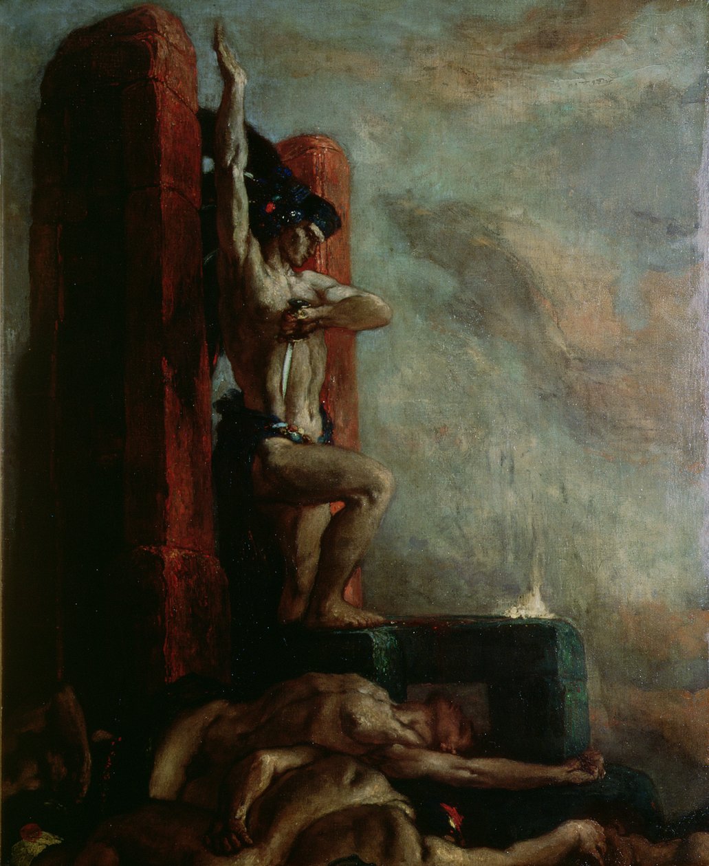 蒙特祖玛之死（1466-1520），c.1924 作者 查尔斯·里基茨