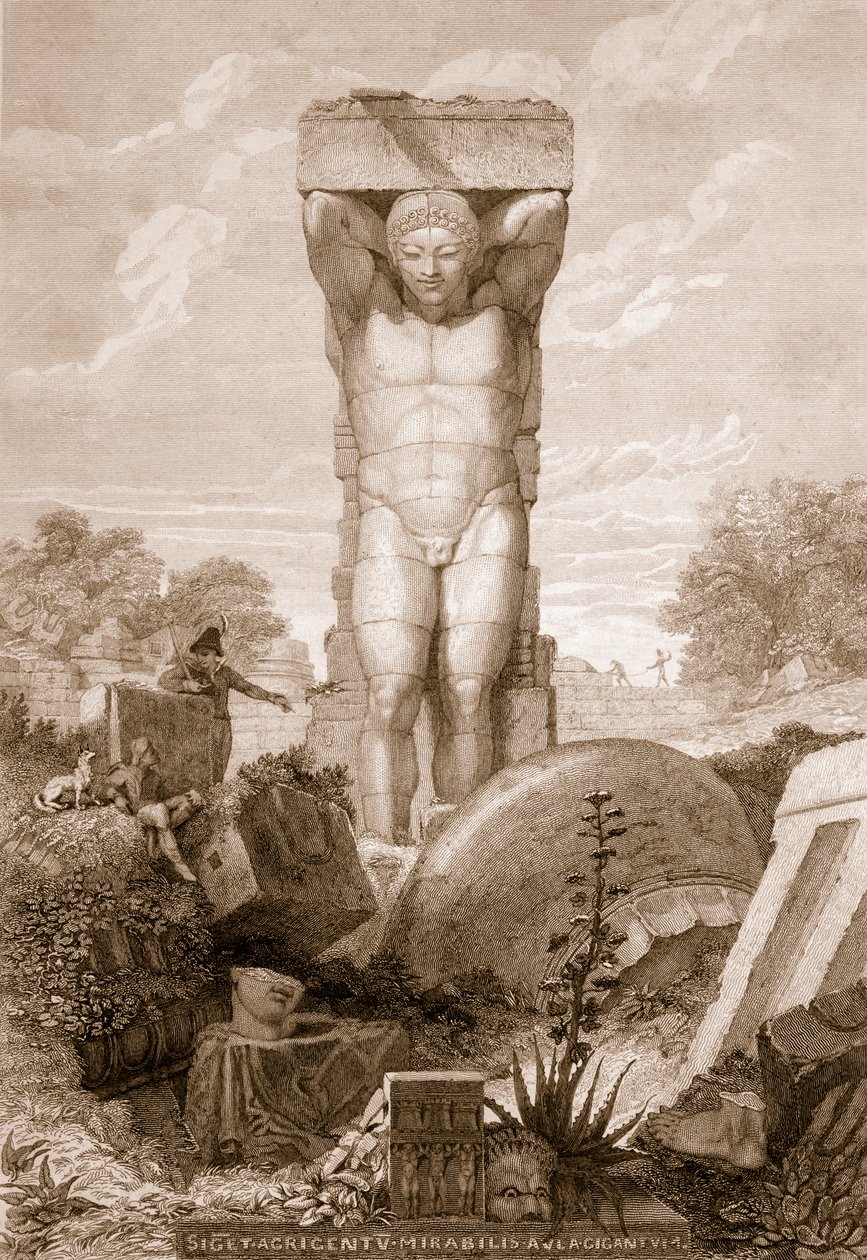 西西里岛Agrigentum的寺庙，来自“雅典的古物和希腊的其他地方”，出版于1830年伦敦的Priestly und Weale 作者 查尔斯·罗伯特·科克雷尔