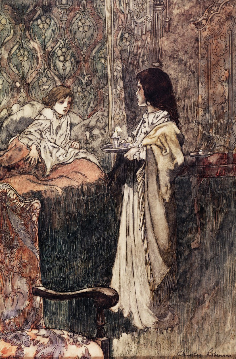孩子们在晚上说话，1911年 作者 查尔斯·罗宾逊
