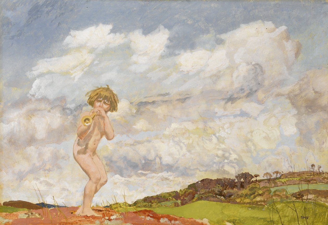 Pan，c.1916（画布上的蛋彩画） 作者 查尔斯·西姆斯