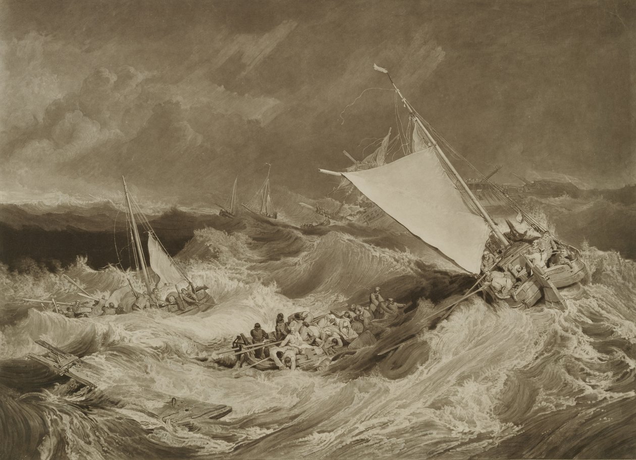 沉船，1806（mezzotint with graphite und wc） 作者 查尔斯·亚德利·特纳
