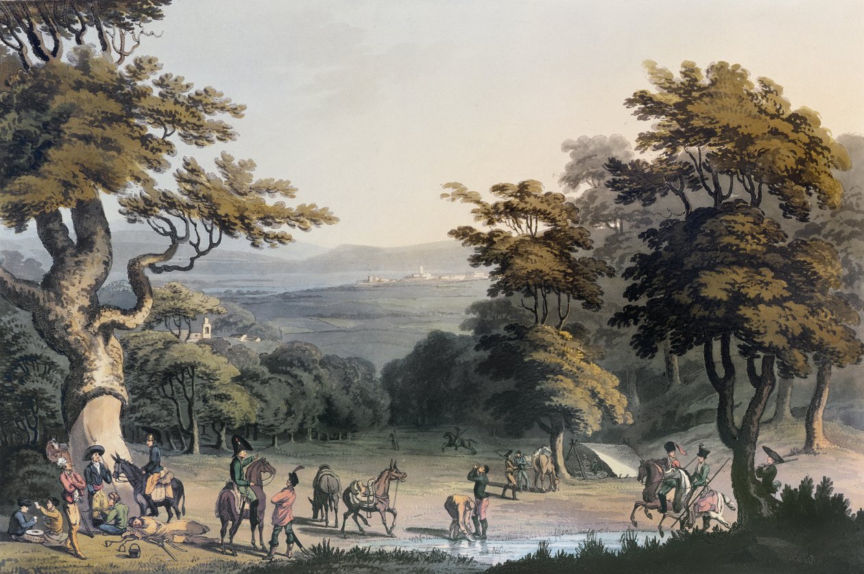 1813年，从Espeja村附近的橡木采取的罗德里戈城（Ciudad Rodrigo）的远景 作者 查尔斯·特纳
