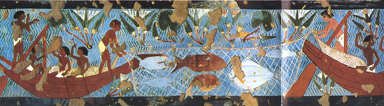 钓鱼，Ipuy之墓（纸上蛋彩画） 作者 查尔斯·威尔金森