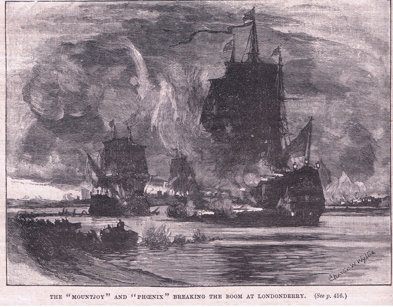 “Mountjoy”和“Phoenix”打破了伦敦德里公元1689年的繁荣 作者 查尔斯·威廉·威利