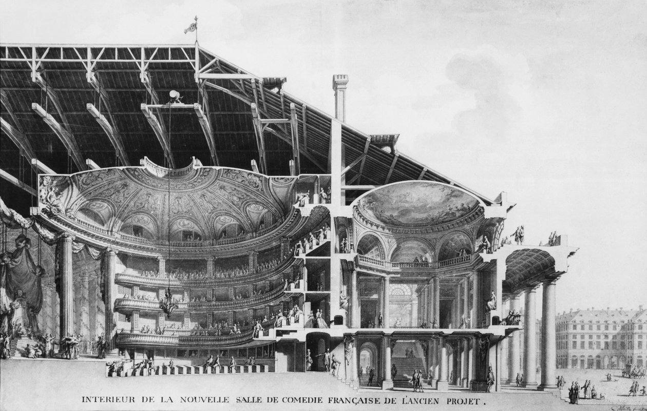 剧院de l&39;Odeon，1776年（铅笔和纸上写着） 作者 查尔斯·德威利