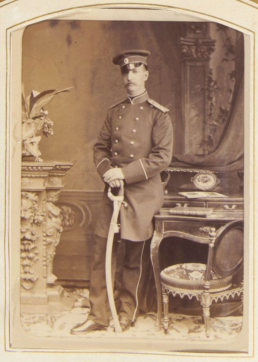 希腊国王乔治一世 - 希腊国王乔治一世 (1845-1913) 的肖像，由查尔斯·贝加马斯科 (Charles) (1830-1896) 绘制。 白蛋白照片 作者 查尔斯·贝加马斯科