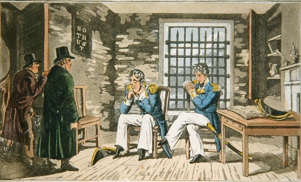约翰-米特福德（1782-1831）的《约翰-纽康在海军中的冒险》图版 1818年（彩色水印）。 作者 查尔斯（c.1797-1850）（之后）威廉姆斯