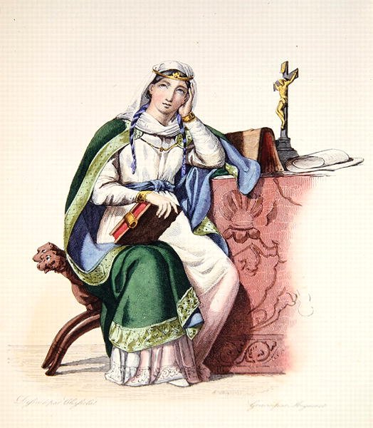 Heloise, 插图来自E. Mennechet的《Le Plutarque Francais》。 作者 查尔斯·亚伯拉罕（后）查瑟拉特