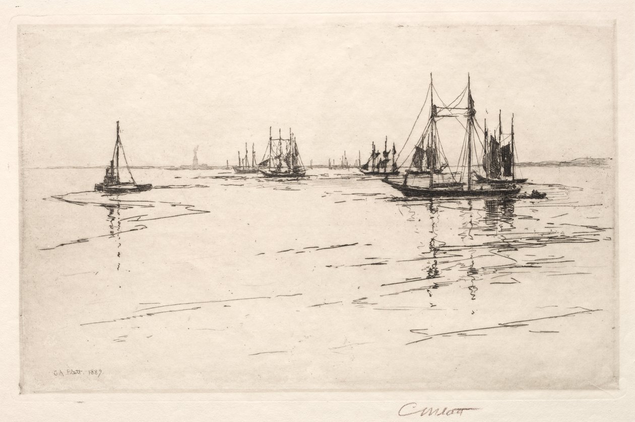 布特米尔克海峡，纽约，1889年。 作者 查尔斯·亚当斯·普拉特