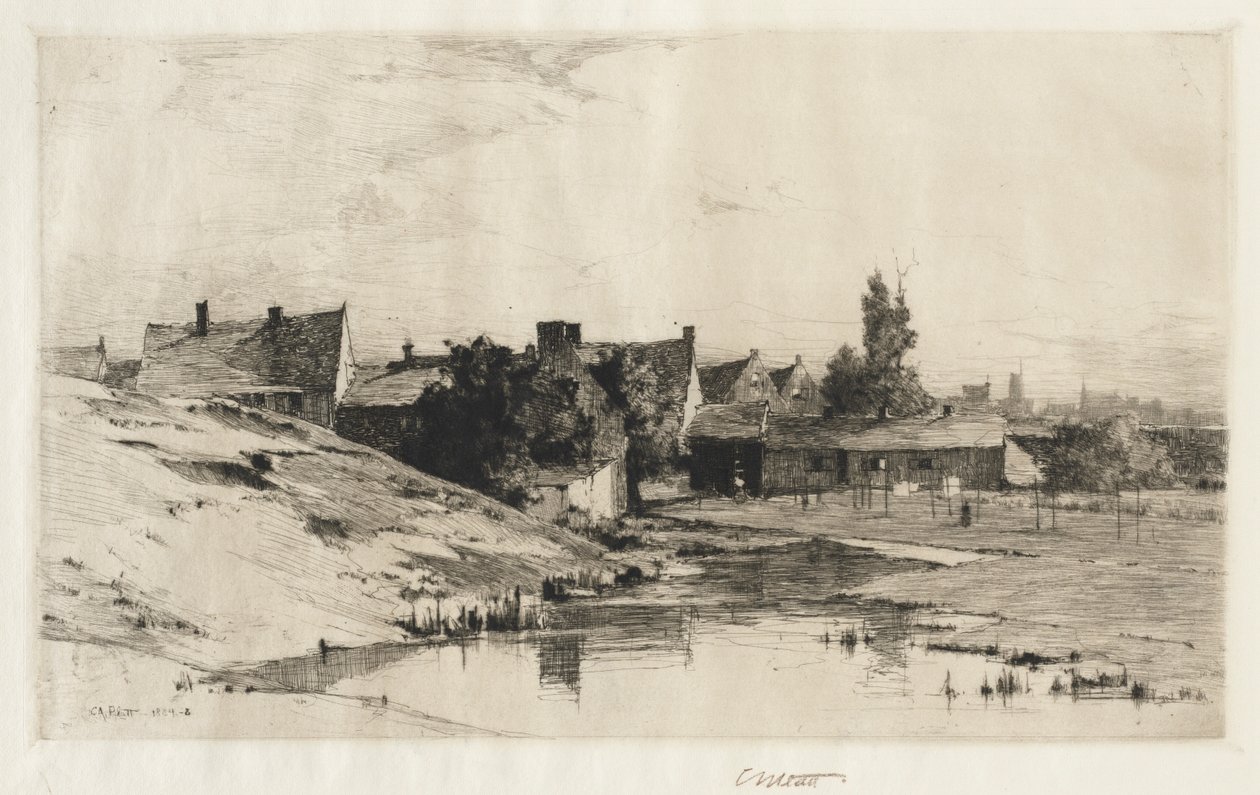 布鲁日附近的老房子，1884-1888年。 作者 查尔斯·亚当斯·普拉特
