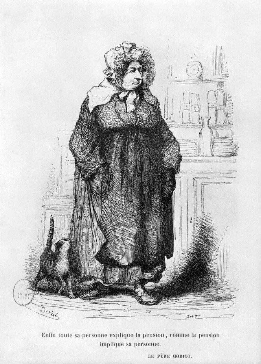 Vauquer夫人，来自Honore de Balzac（1799-1850）的&39;Le Pere Goriot&39;的插图 作者 查尔斯·阿尔伯特·德·阿诺克斯·贝尔托