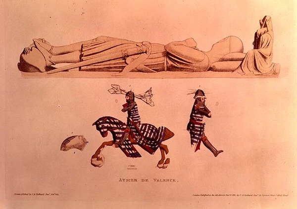 骑士Aymer De Valence的墓穴肖像，彭布罗克伯爵（d.1324），酒吧。 1811 作者 查尔斯·阿尔弗雷德·斯托瑟德