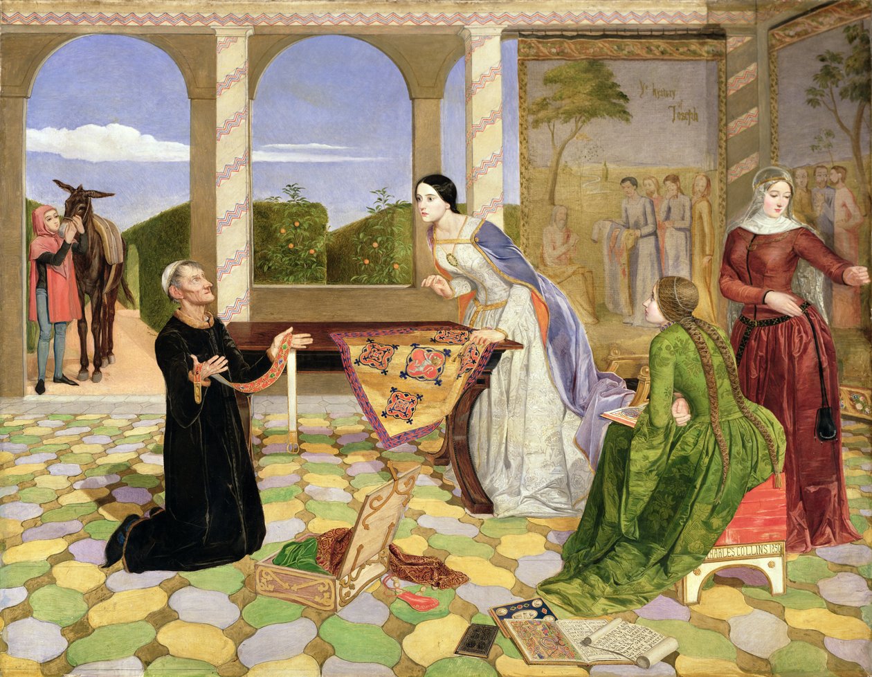 贝伦加里亚 (Berengaria) 为丈夫理查德·科尔·德·莱恩 (Richard Coeur de Lion) 的安全发出警报 作者 查尔斯·阿尔斯顿·柯林斯