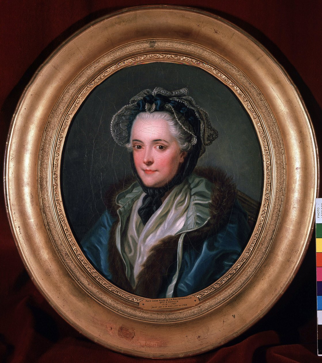 恩维尔（Anville）公爵夫人玛丽-路易丝-尼科尔（Marie Louise Nicole）（1716-1797）的肖像。查尔斯-阿梅迪-菲利普-凡-卢（1719-1795）的绘画。 作者 查尔斯·阿米迪·菲利普·范·卢