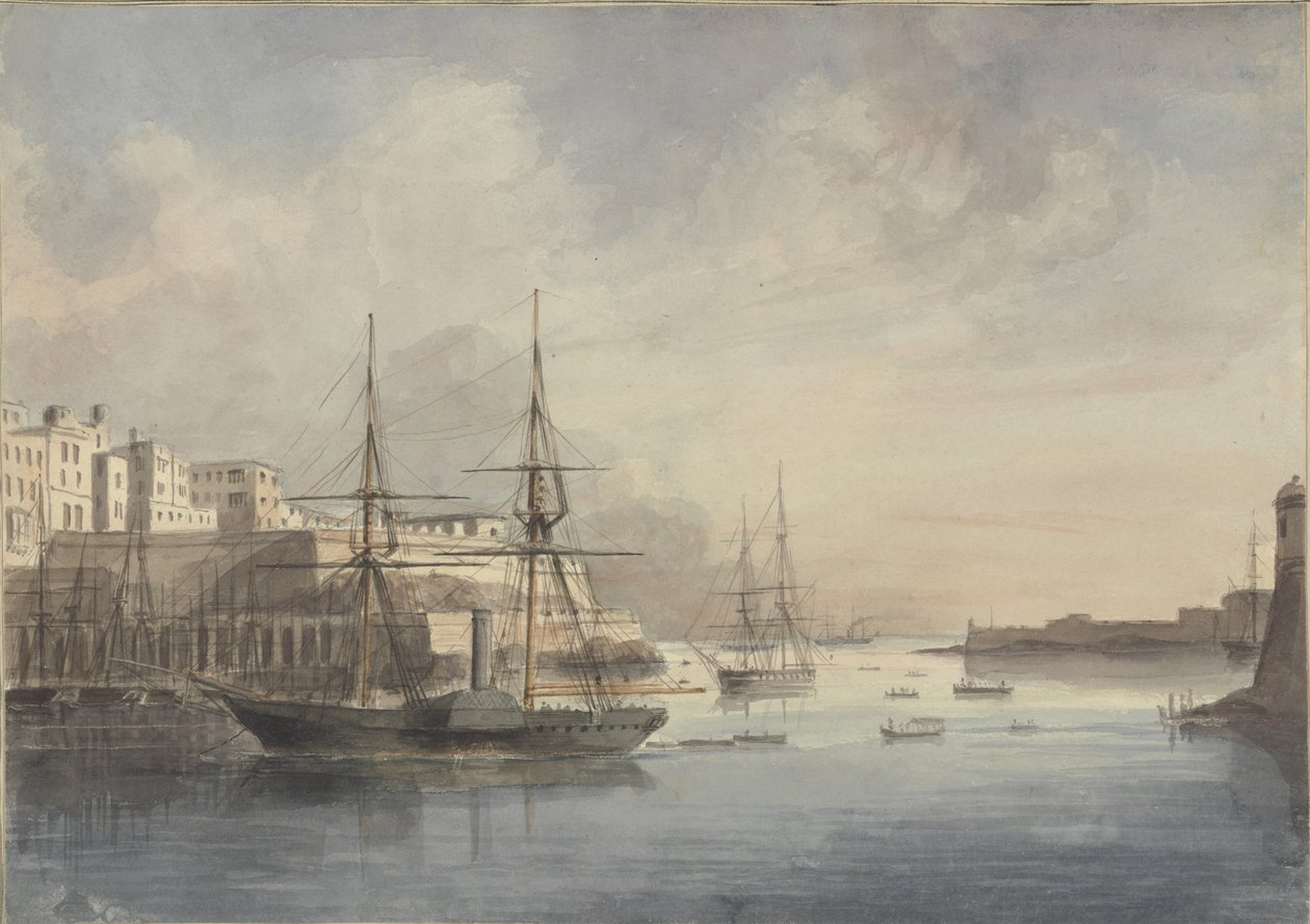 马耳他的风景，约1849年 作者 查尔斯·安德鲁·戴斯