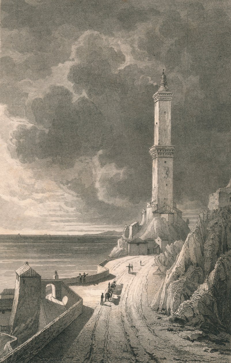 热那亚。灯塔"，1818年。   作者 查尔斯·阿斯基