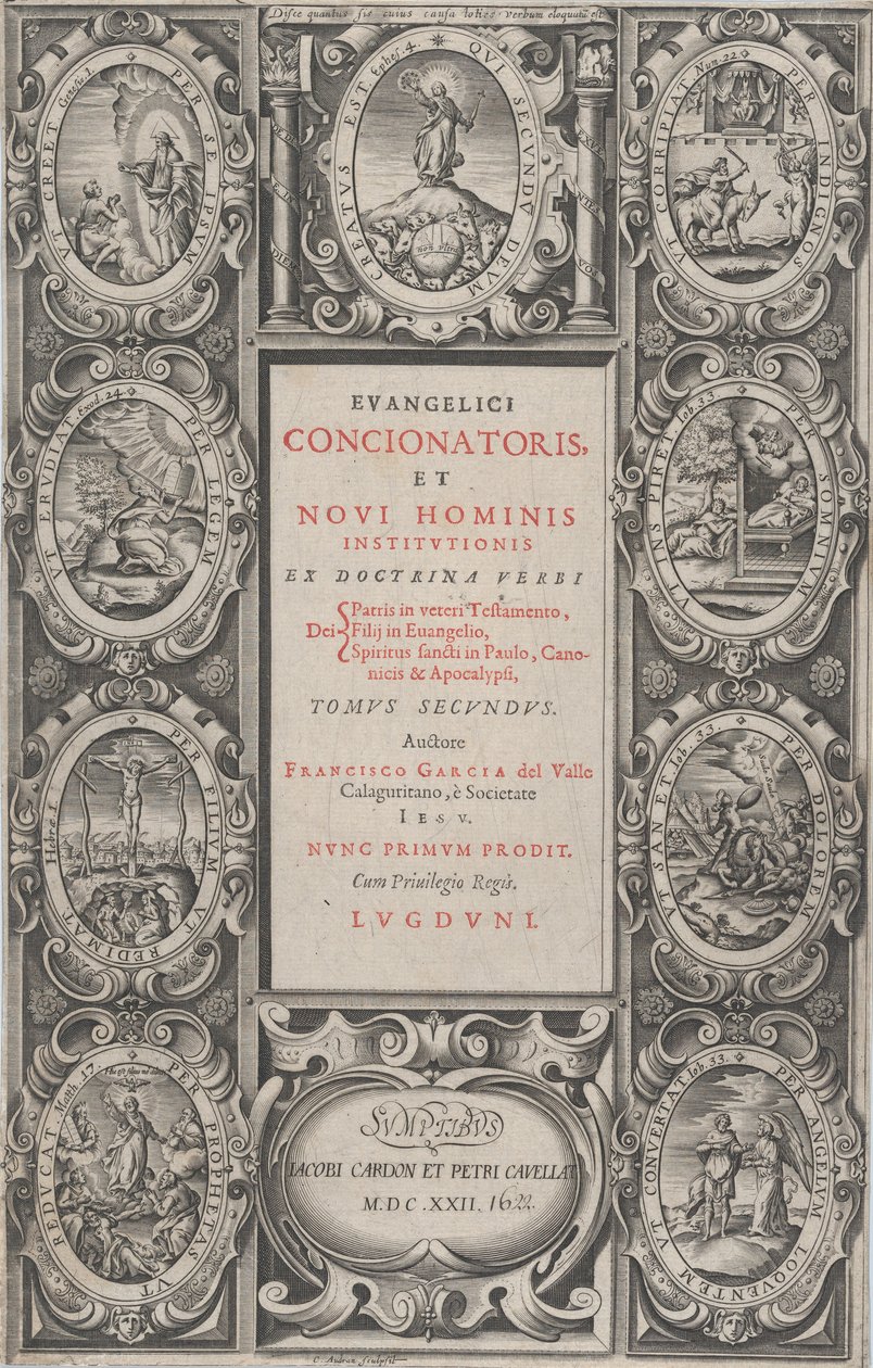 Evangelicus Concionatoris, et Novi Hominis Institutionis的封面画，1622年。 作者 查尔斯·奥德兰