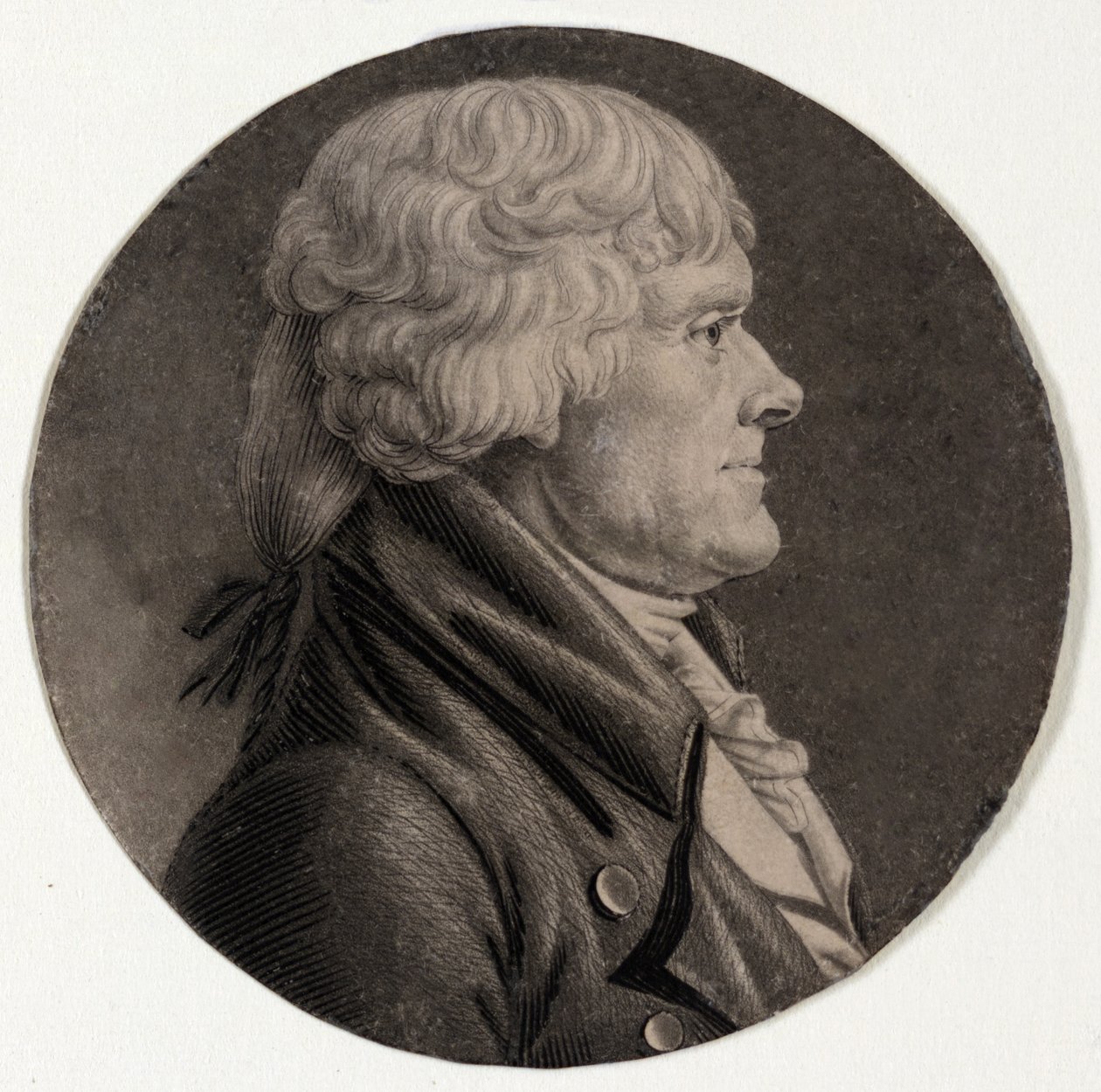 托马斯-杰斐逊，出版。1806. 作者 Charles Balthazar Julien Fevret de "Saint Mémin 1770 1852"。