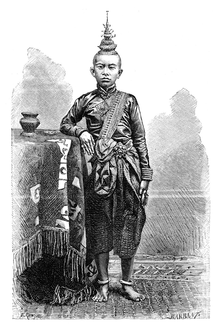 坎波扬（Cambojan），纳罗敦（Narodom）的长子，1895年。 作者 查尔斯·巴班特