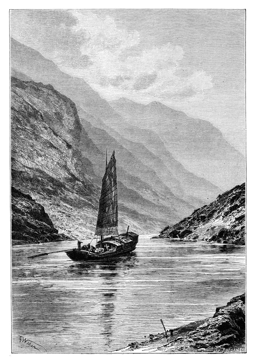 长江上游，中国，1895年。 作者 查尔斯·巴班特