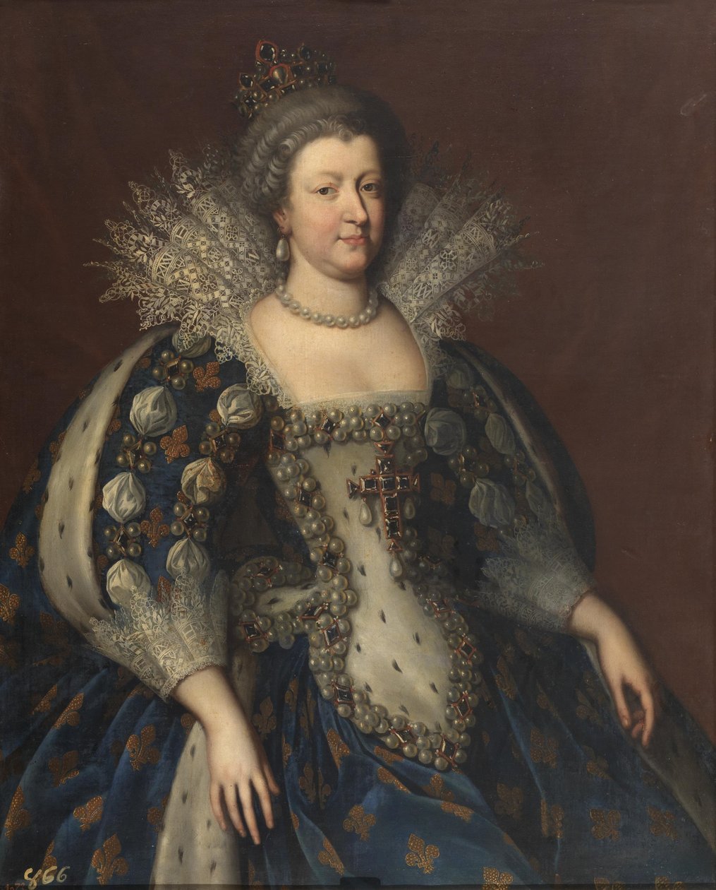 玛丽·迪迪奇（Marie deMédici）肖像1575-1642，1655年。 作者 查尔斯·博布伦