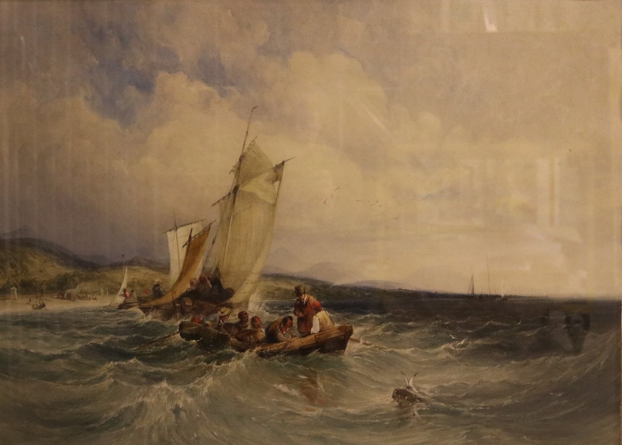 威克洛湾，约 1840 年（纸面水彩画） 作者 查尔斯·本特利
