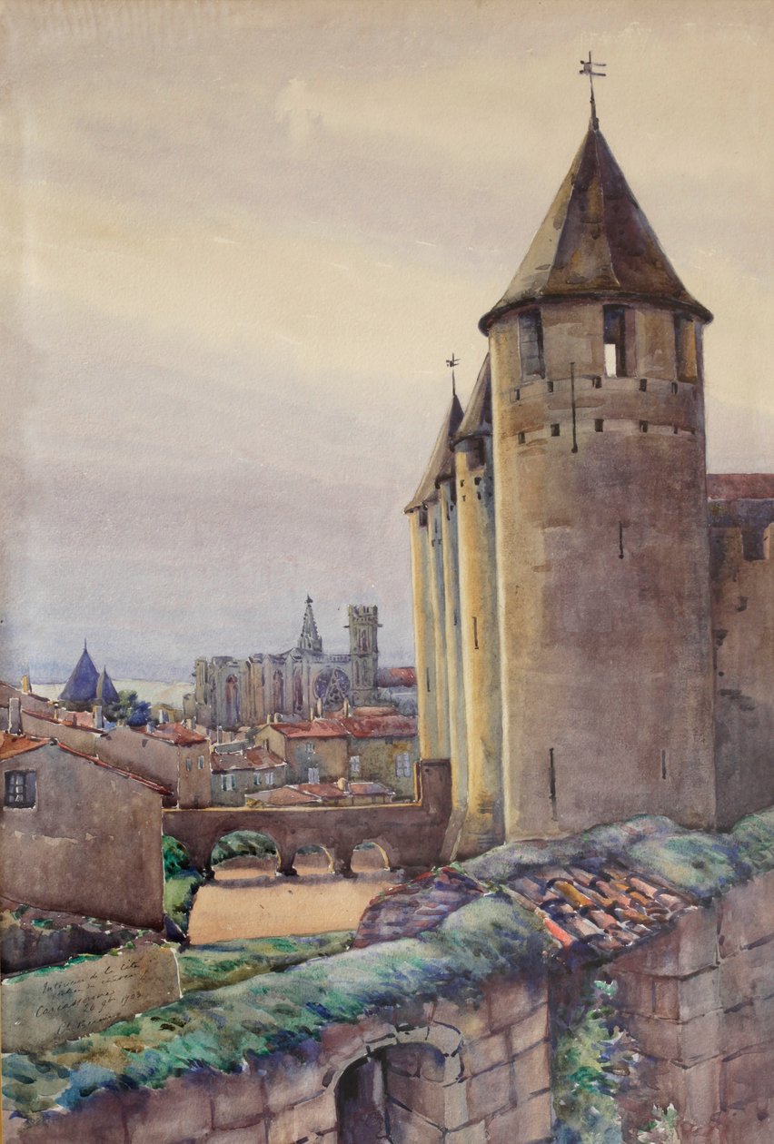 卡尔卡松市内景，约 1904 年（水彩画） 作者 查尔斯·伯尼尔