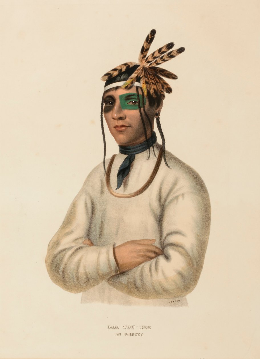 CAA-TOU-SEE。AN OJIBWAY.，选自《北美印第安部落史 作者 查尔斯·伯德·金