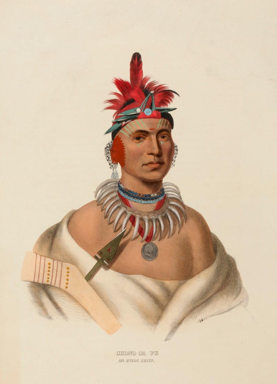 CHONO CA PE.AN OTTOE CHIEF.，摘自《北美印第安部落史 作者 查尔斯·伯德·金