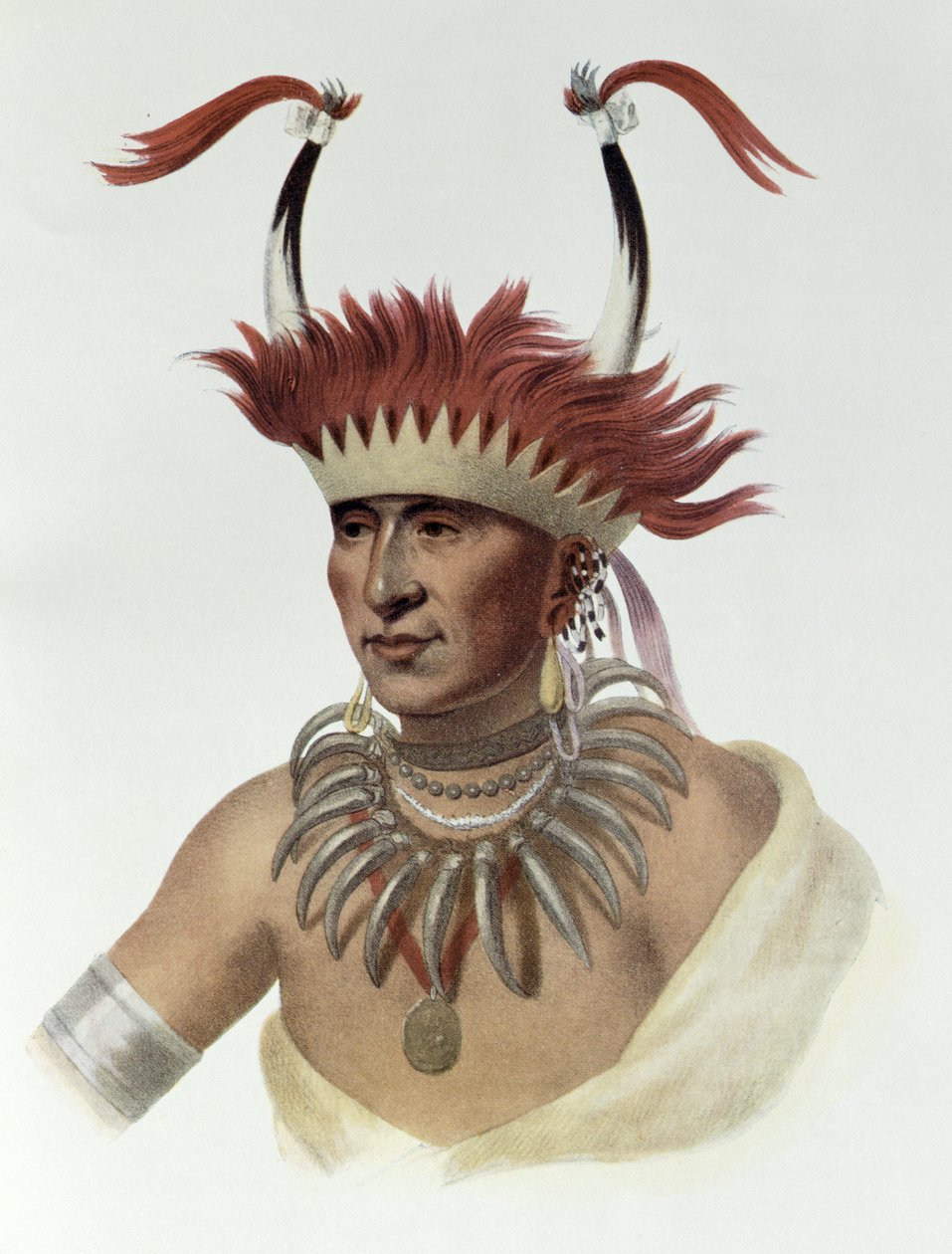 Chon-Mon-I-Case或&39;L&39;Ietan&39;，Oto Half-chief，1821，插图来自&39;北美印第安部落，第1卷&39;，由Thomas L. McKenney和James Hall，pub。约翰格兰特 作者 查尔斯·伯德·金