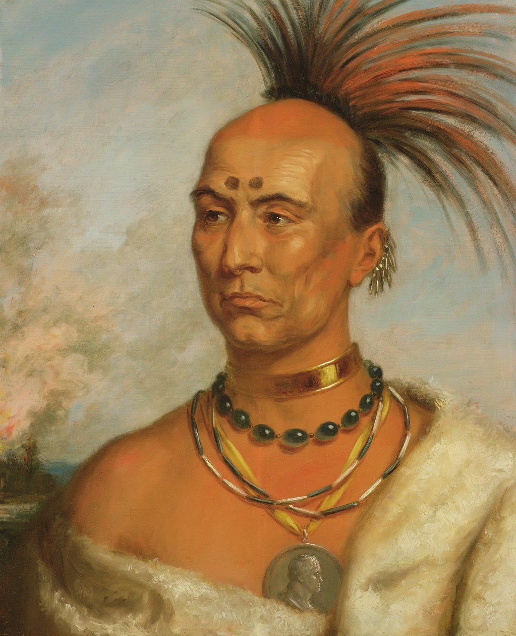 Makataimeshekiakiak（黑鹰）c.1853 作者 查尔斯·伯德·金