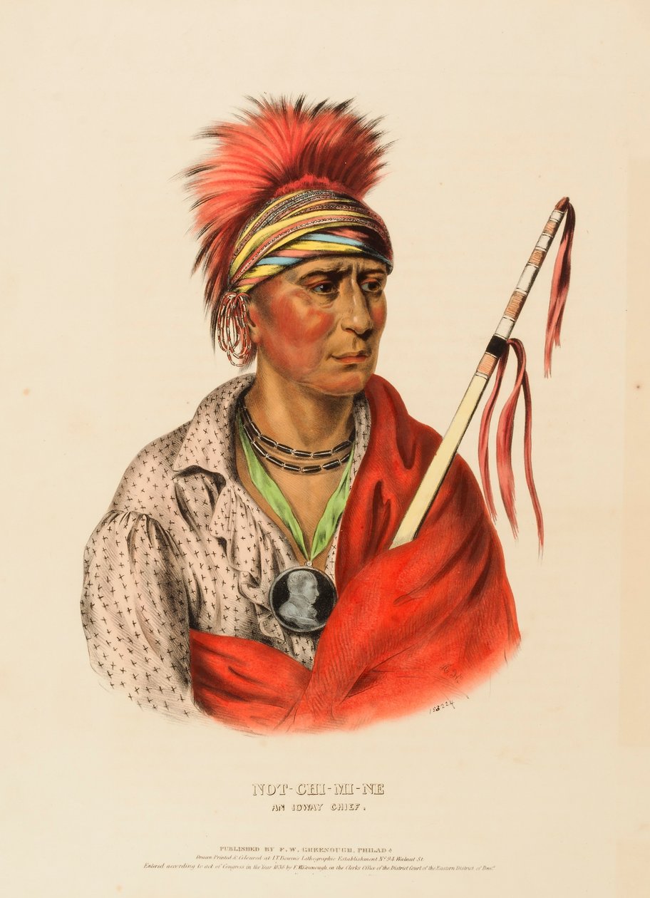NOT-CHI-MI-NE.AN IOWAY CHIEF.，摘自《北美印第安部落史 作者 查尔斯·伯德·金