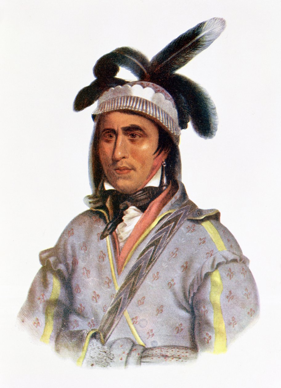 Opothle-Yoholo，1825年的溪流酋长，插图来自&39;北美印第安部落，第2卷&39;，作者是Thomas L. McKenney和James Hall，酒吧。约翰格兰特 作者 查尔斯·伯德·金