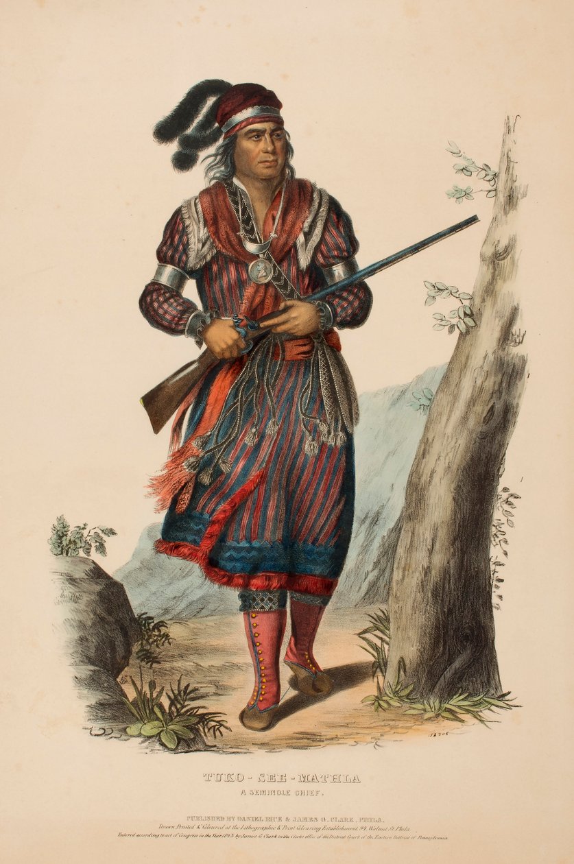 TUKO SE-MATHLA.一位塞米诺尔首领，选自《北美印第安部落史 作者 查尔斯·伯德·金
