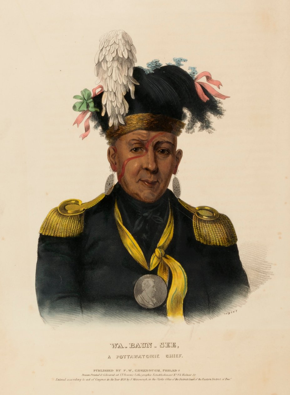 WA-BAUN-SEE, A POTTAWATOMIE CHIEF, 摘自《北美印第安部落史 作者 查尔斯·伯德·金