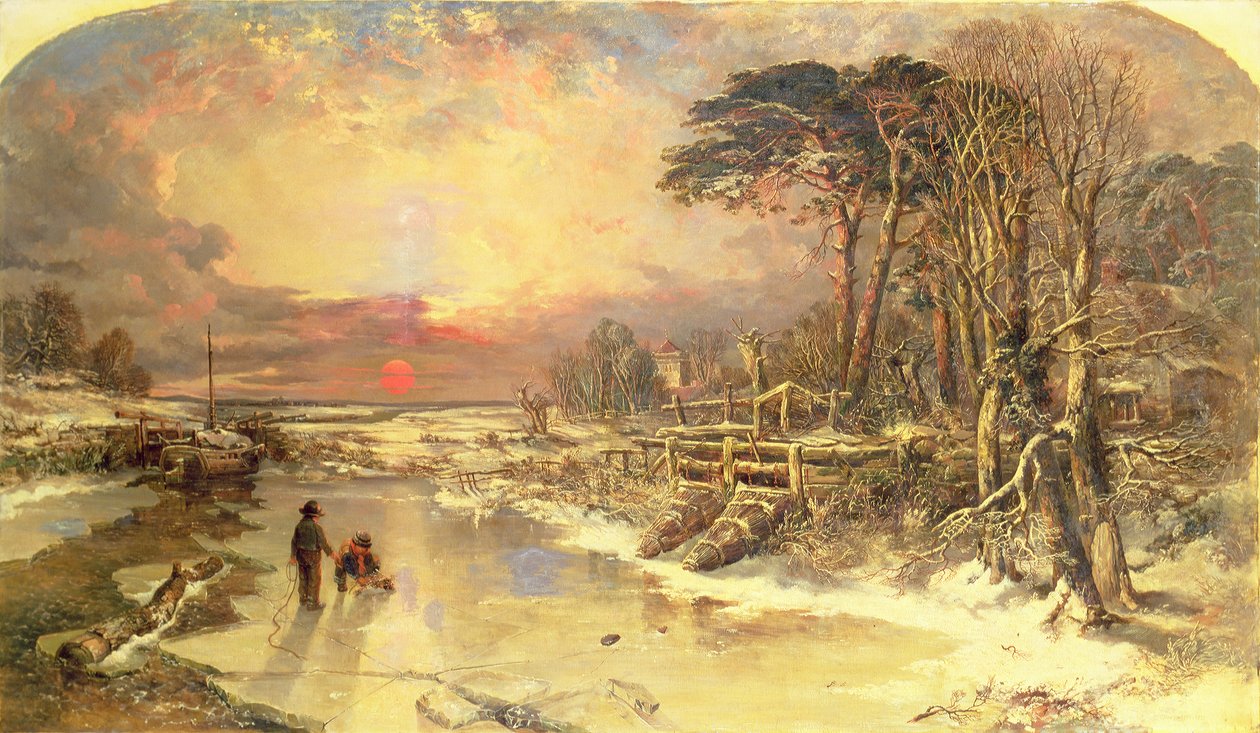 泰晤士河畔的冬景，1846年 作者 查尔斯·布兰怀特