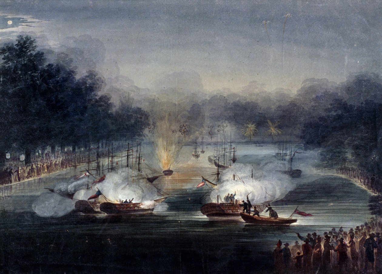 1814年伦敦海德公园Serpentine上的假打景象 作者 查尔斯·卡尔弗特