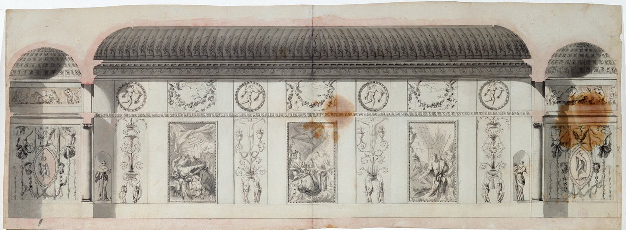 俄国凯瑟琳宫的室内设计，1780年代，俄国沙皇 作者 查尔斯·卡梅隆