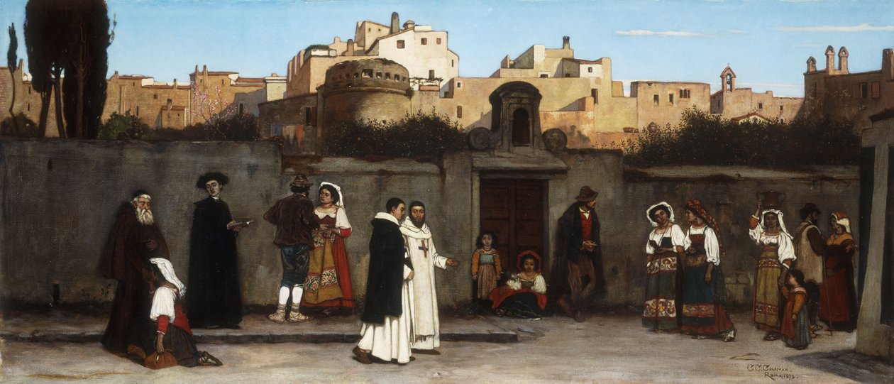 罗马街景，1872年 作者 查尔斯·卡里尔·科尔曼