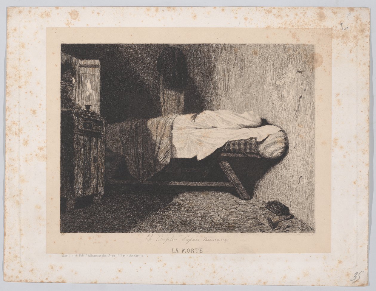 死亡，1845-60。 作者 查尔斯·卓别林